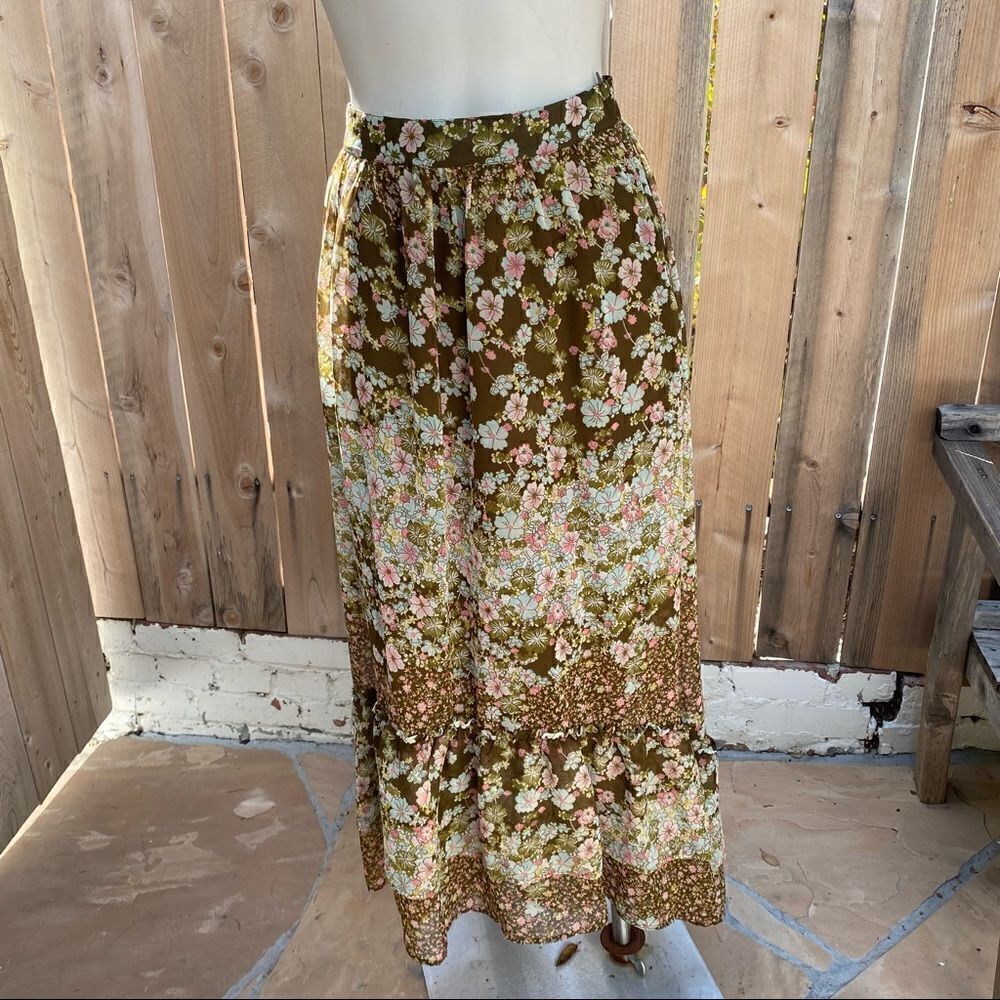 H&M floral boho maxi skirt size 6